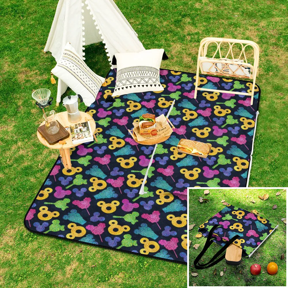 Glitter Park Snacks Zipper Picnic Mat