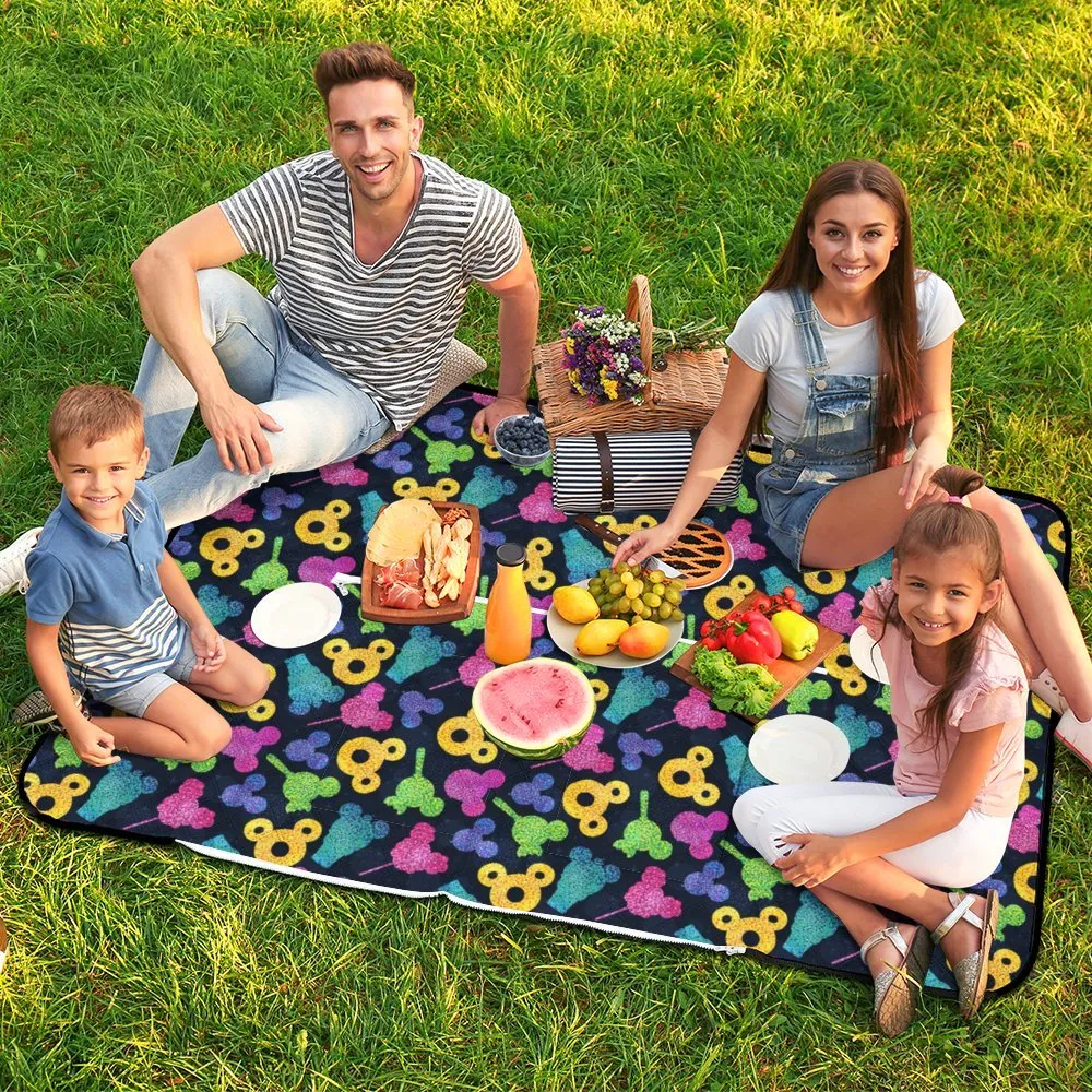 Glitter Park Snacks Zipper Picnic Mat