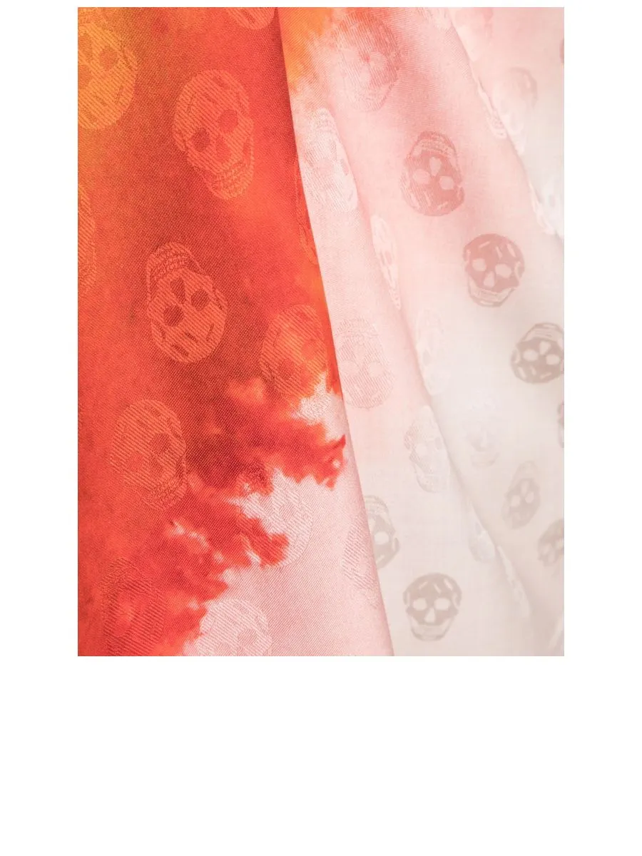 Gradient Skullprint Scarf