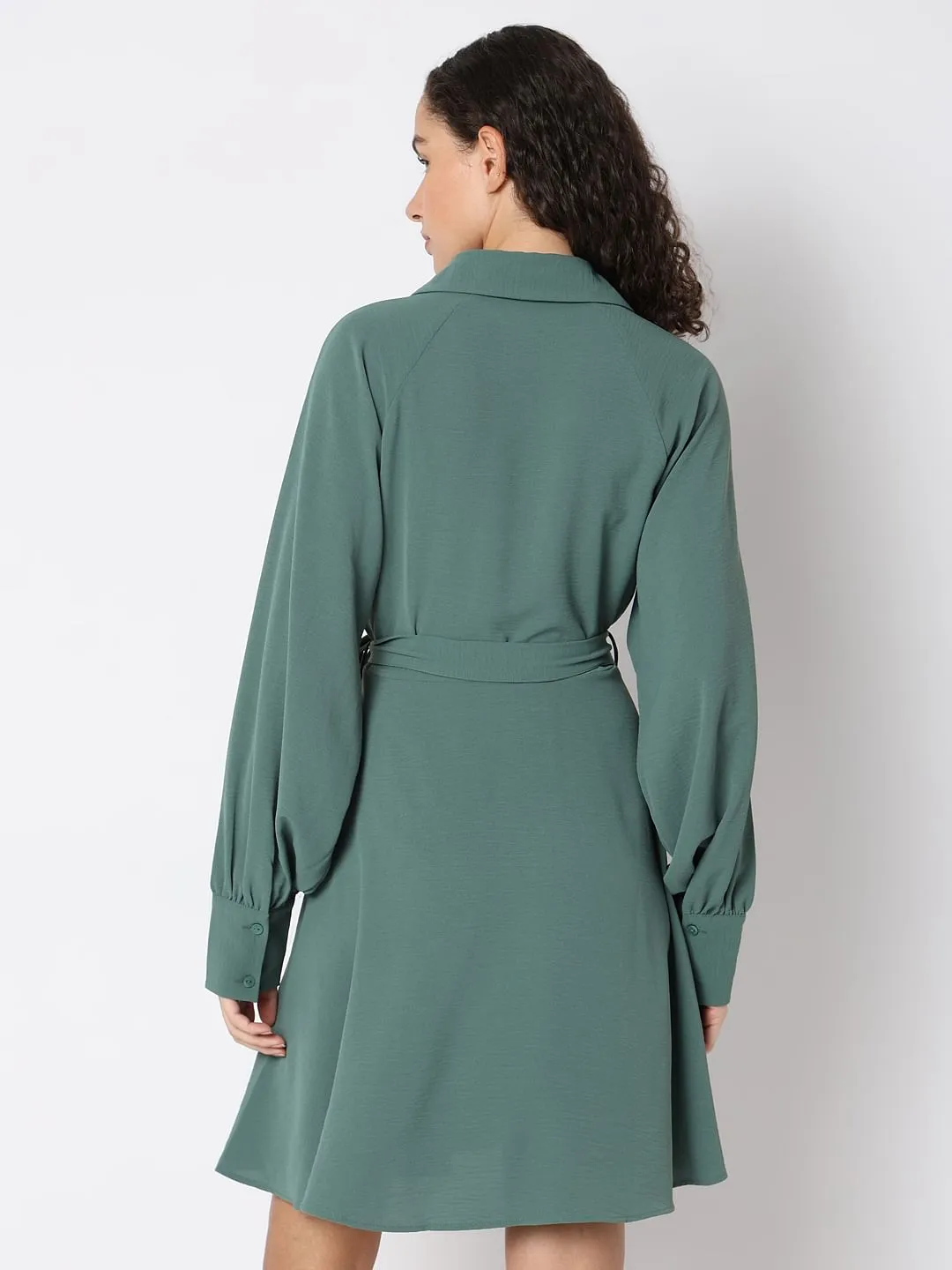 Green Short Shirt Dress