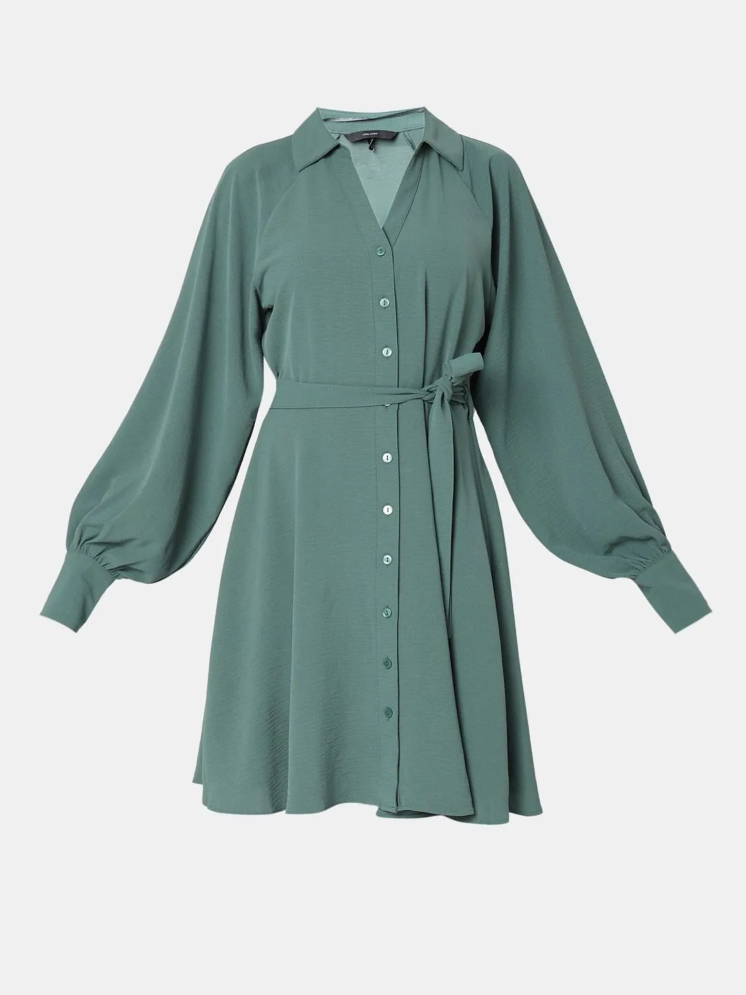 Green Short Shirt Dress