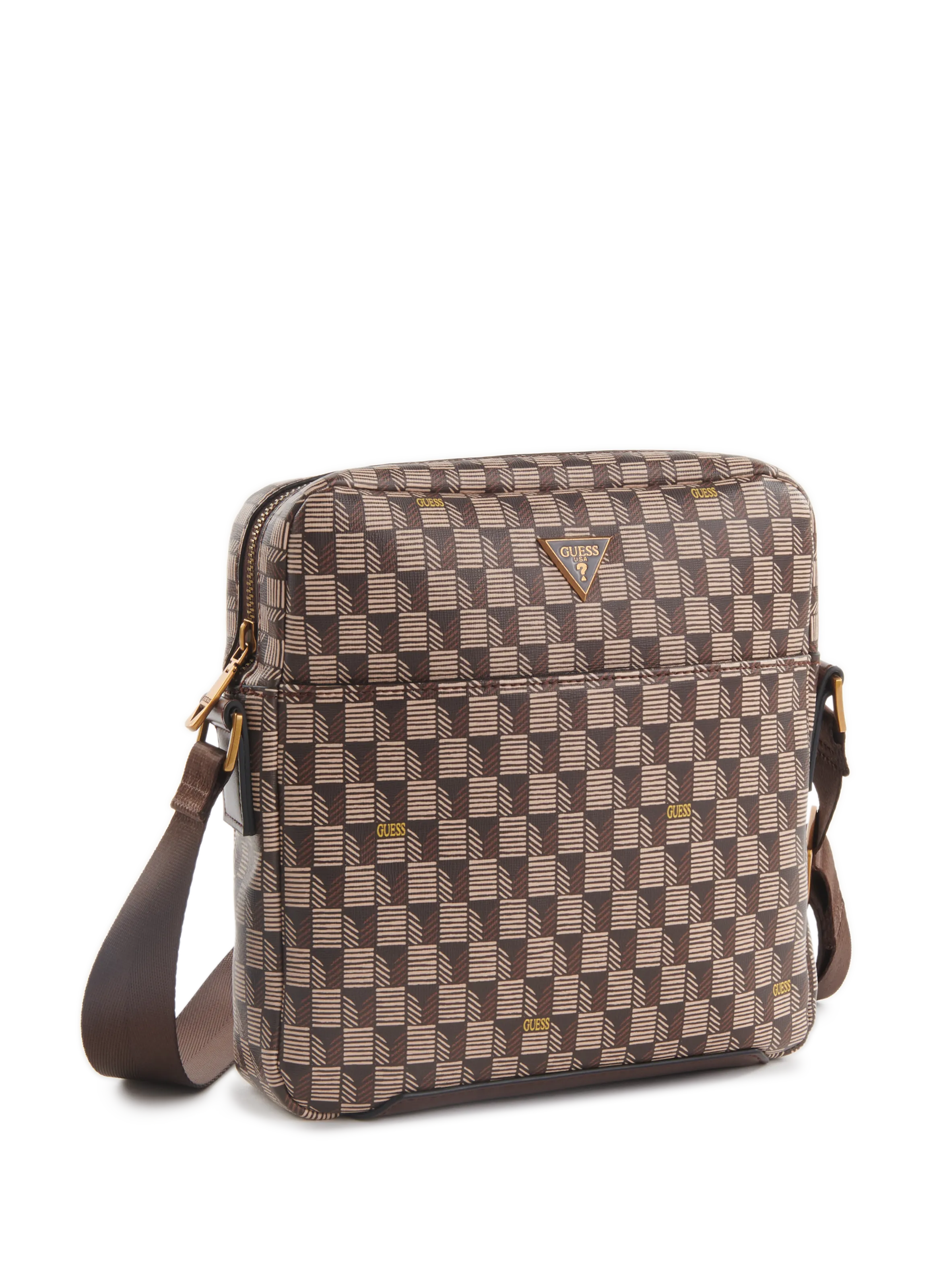 GUESS  Printed shoulder bag - Brown