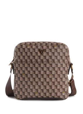 GUESS  Printed shoulder bag - Brown