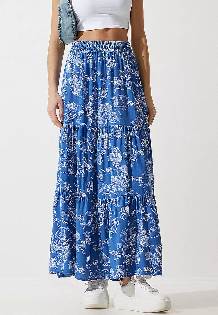 Happiness Istanbul Flowy Printed Skirt