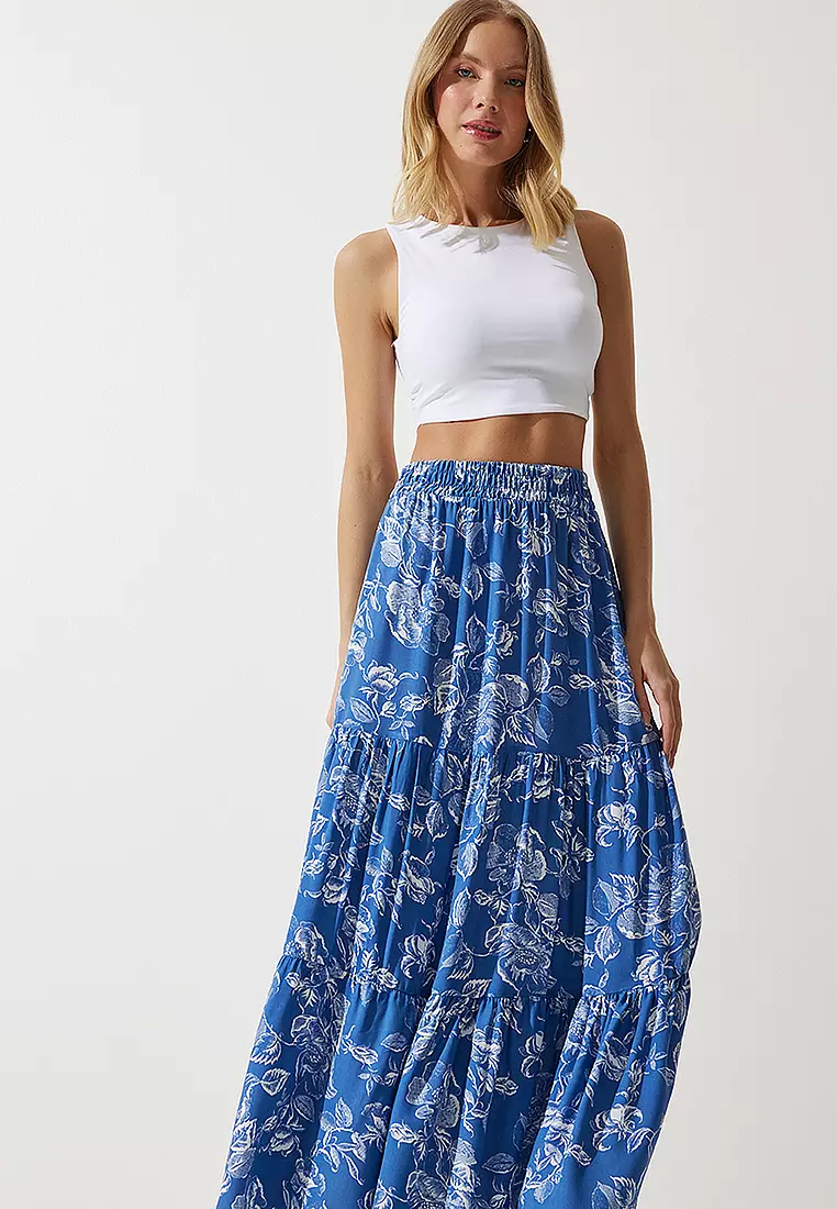 Happiness Istanbul Flowy Printed Skirt