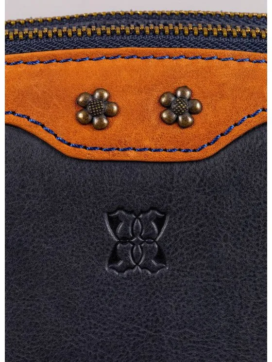 Hartsop Zip Leather Cross Body Bag in Navy