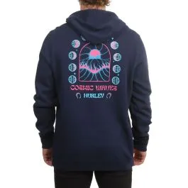 Hurley Cosmic Waves Slub Hoodie Midnight Aqua