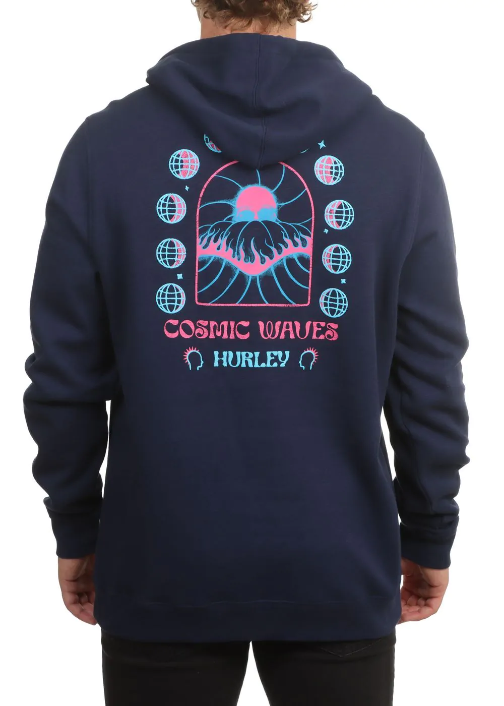 Hurley Cosmic Waves Slub Hoodie Midnight Aqua