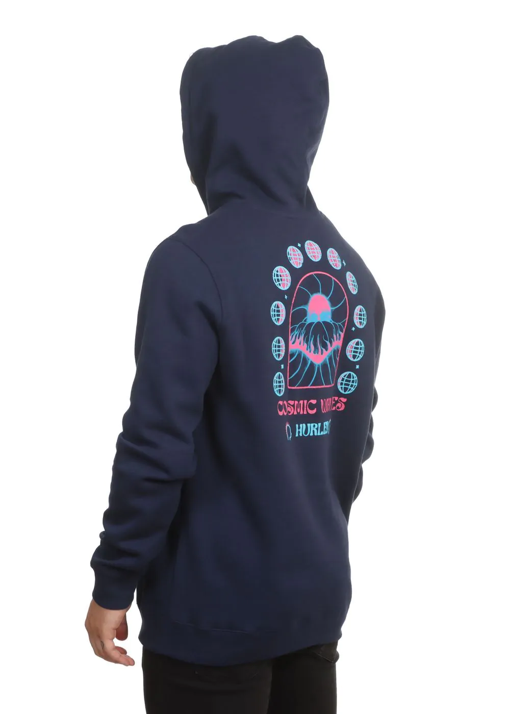 Hurley Cosmic Waves Slub Hoodie Midnight Aqua