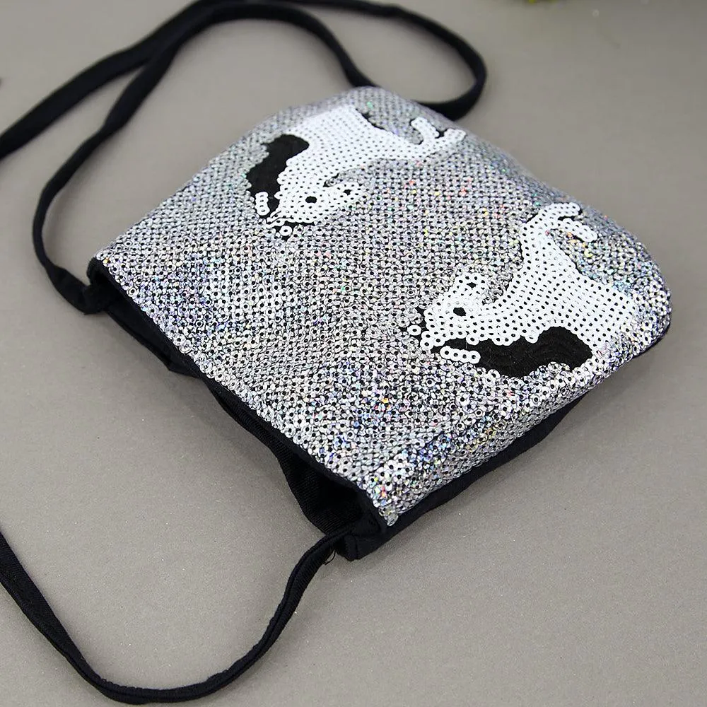 Imported Stylish Sequin Cross Body Cotton Bag For Girls