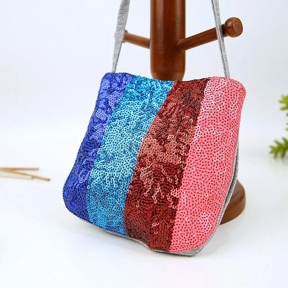 Imported Stylish Sequin Cross Body Cotton Bag For Girls