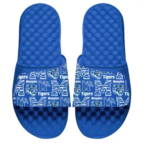 ISlide Memphis Tigers Unisex Youth Royal Collage Graphic Slide Sandals