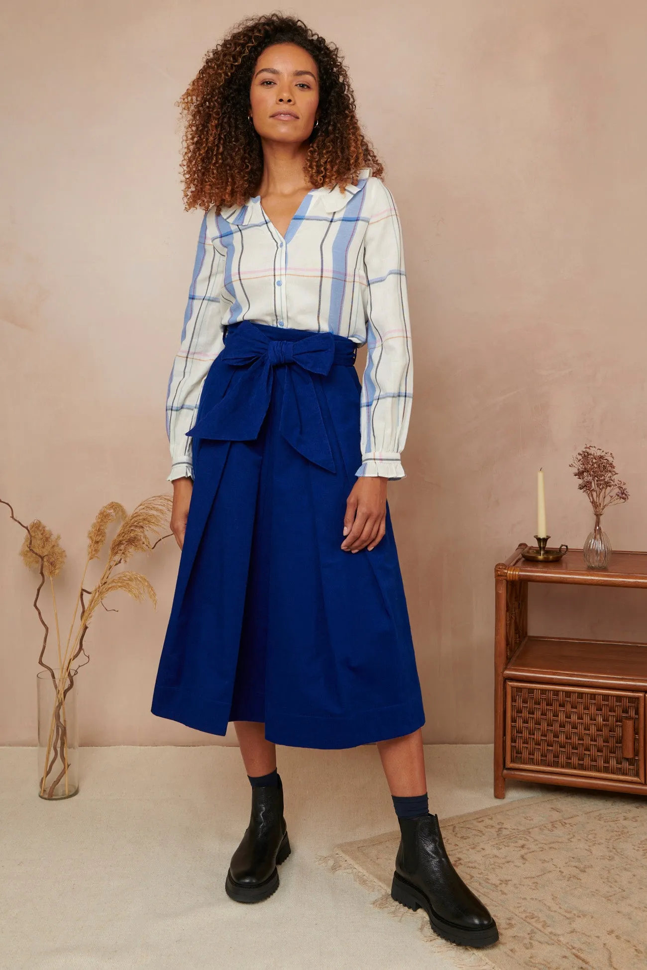 Jemima Needlecord Cobalt Blue Skirt