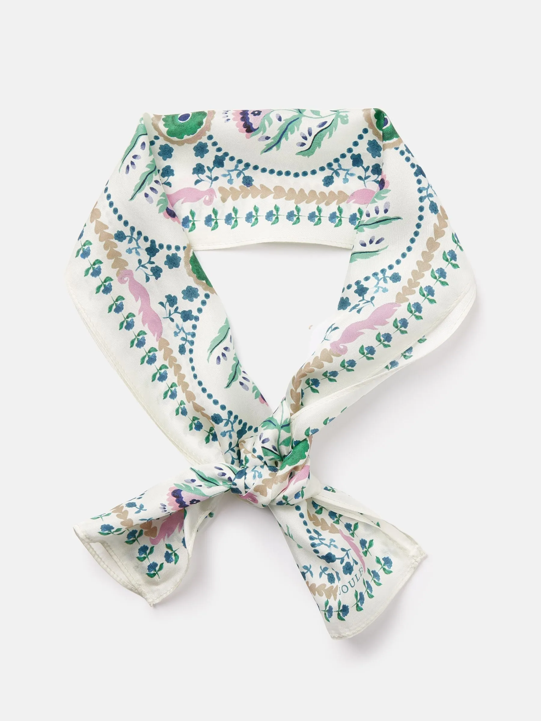 Joules Highgrove Skinny Printed Silk Scarf