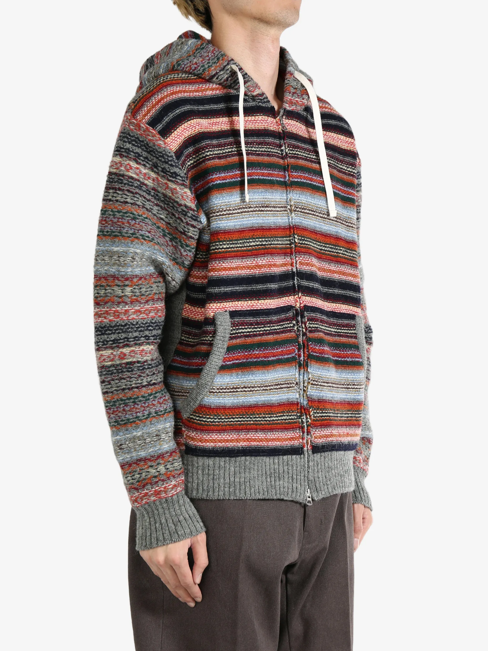 JUNYA WATANABE - Men Shetland Wool Jacquard Hoodie