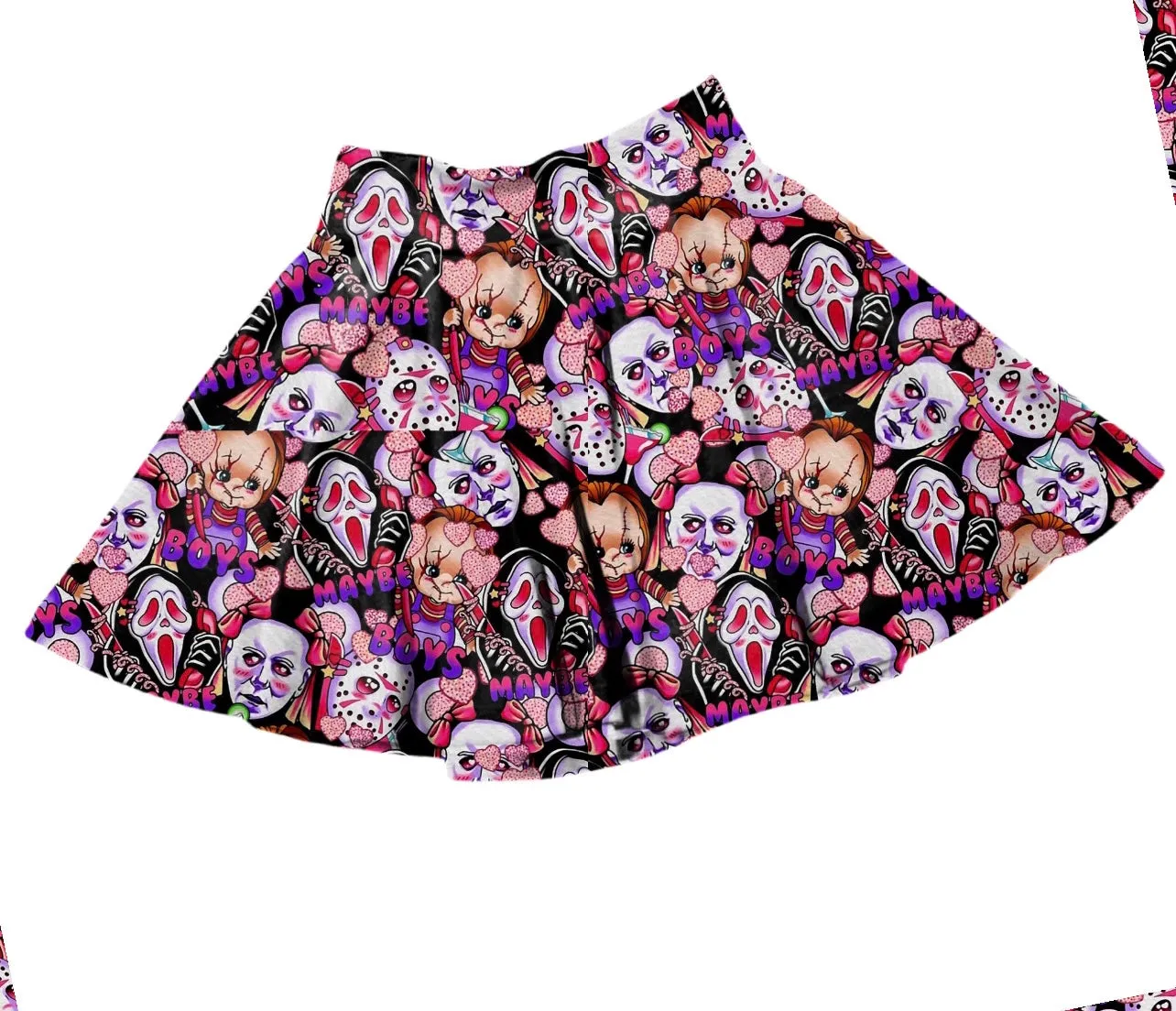 Kawaii Horror Dudes Skater Skirt