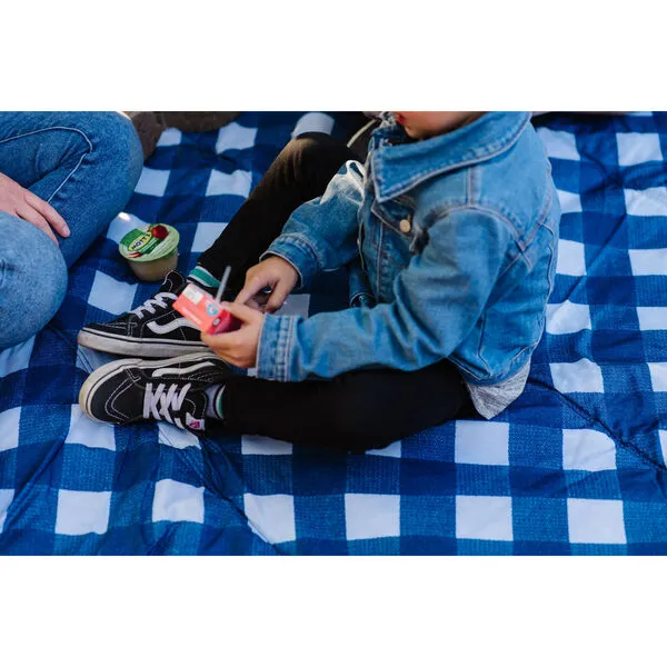 Little Unicorn Indoor/Outdoor Blanket, Navy Plaid