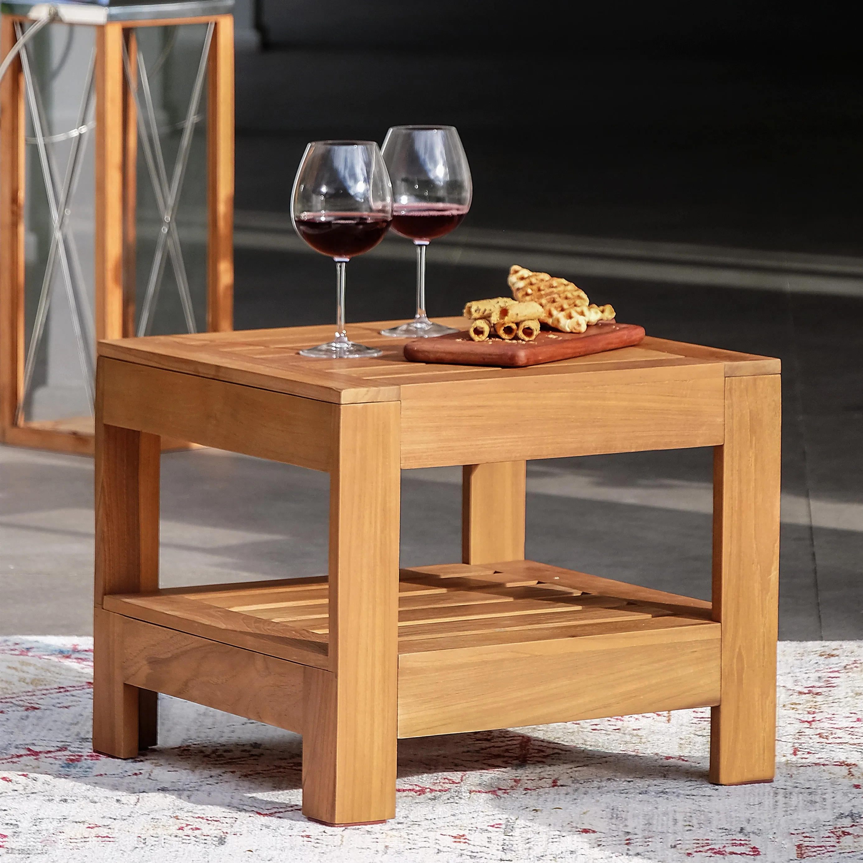 Logan Teak Wood Outdoor Side Table