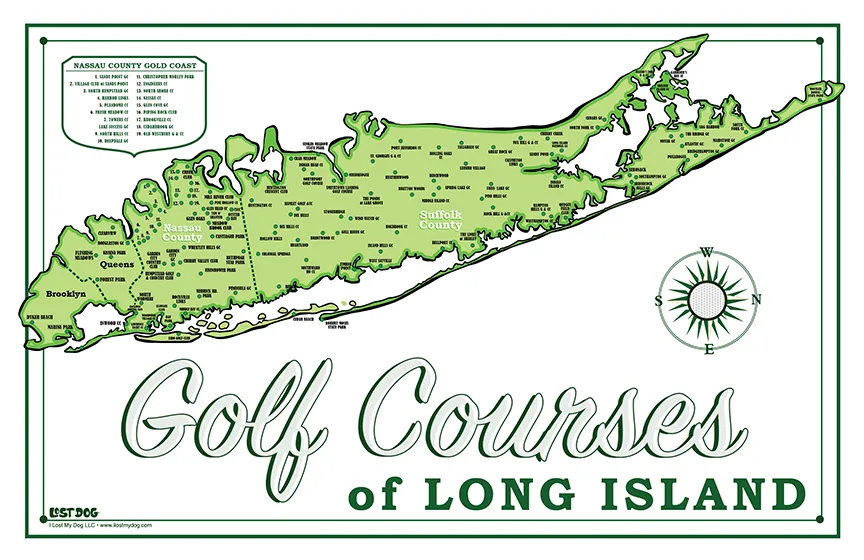 Long Island Golf Course Map