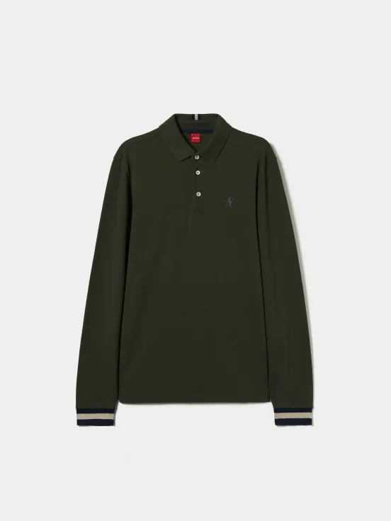 Long-sleeve regular fit polo shirt