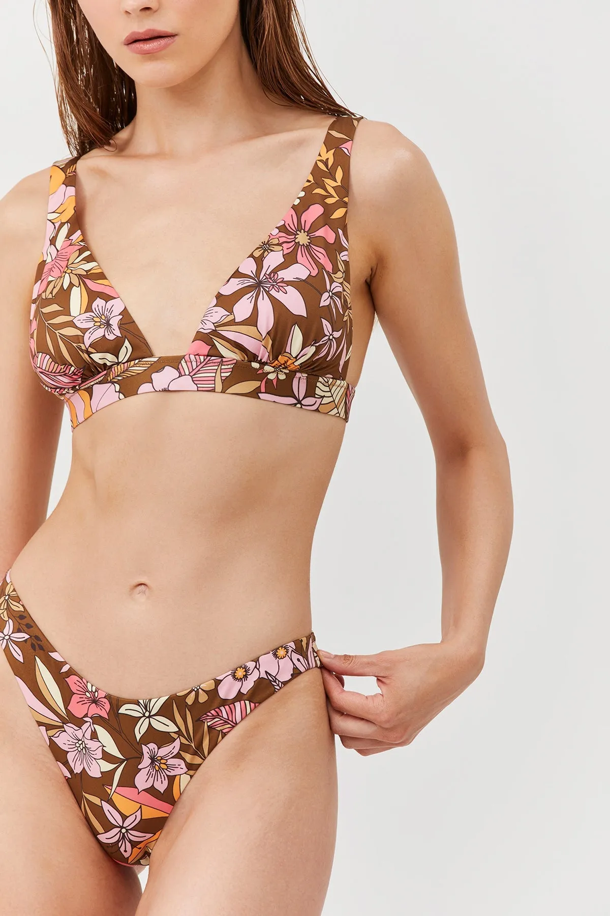 LUMA RESORT FLOWER HIGH LEG SEXY BIKINI BOTTOM