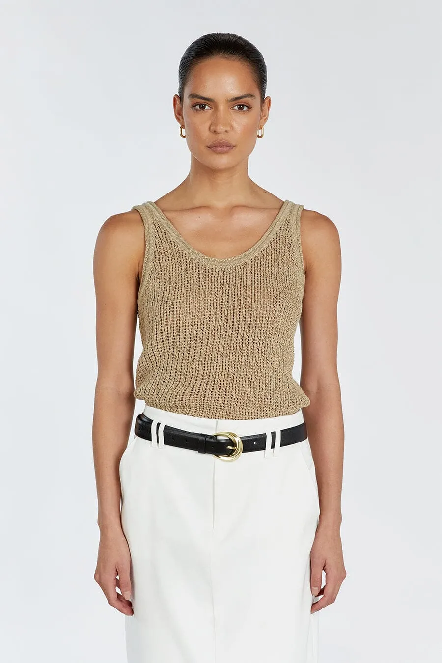 MARGOT SAGE SCOOP KNIT TANK