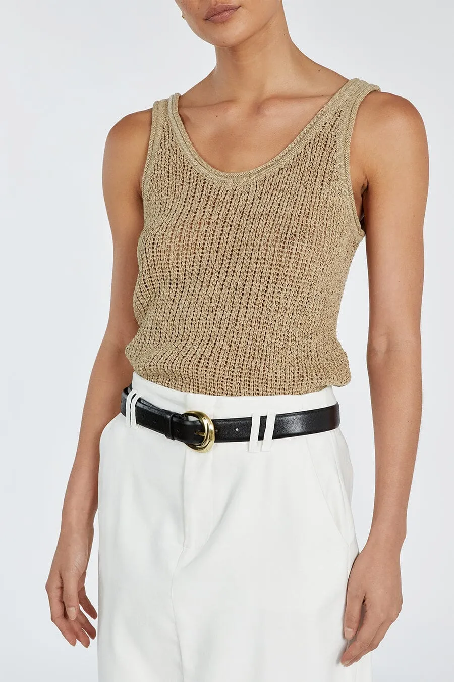 MARGOT SAGE SCOOP KNIT TANK