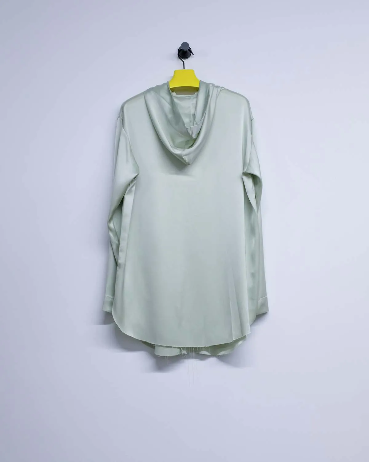 Matte Satin Madame Hoodie - Pastel Green