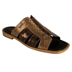 Mauri 1643/3 Python Pegaso / Fabric Machado Rutenio Sandals Gold 14k (Special Order)