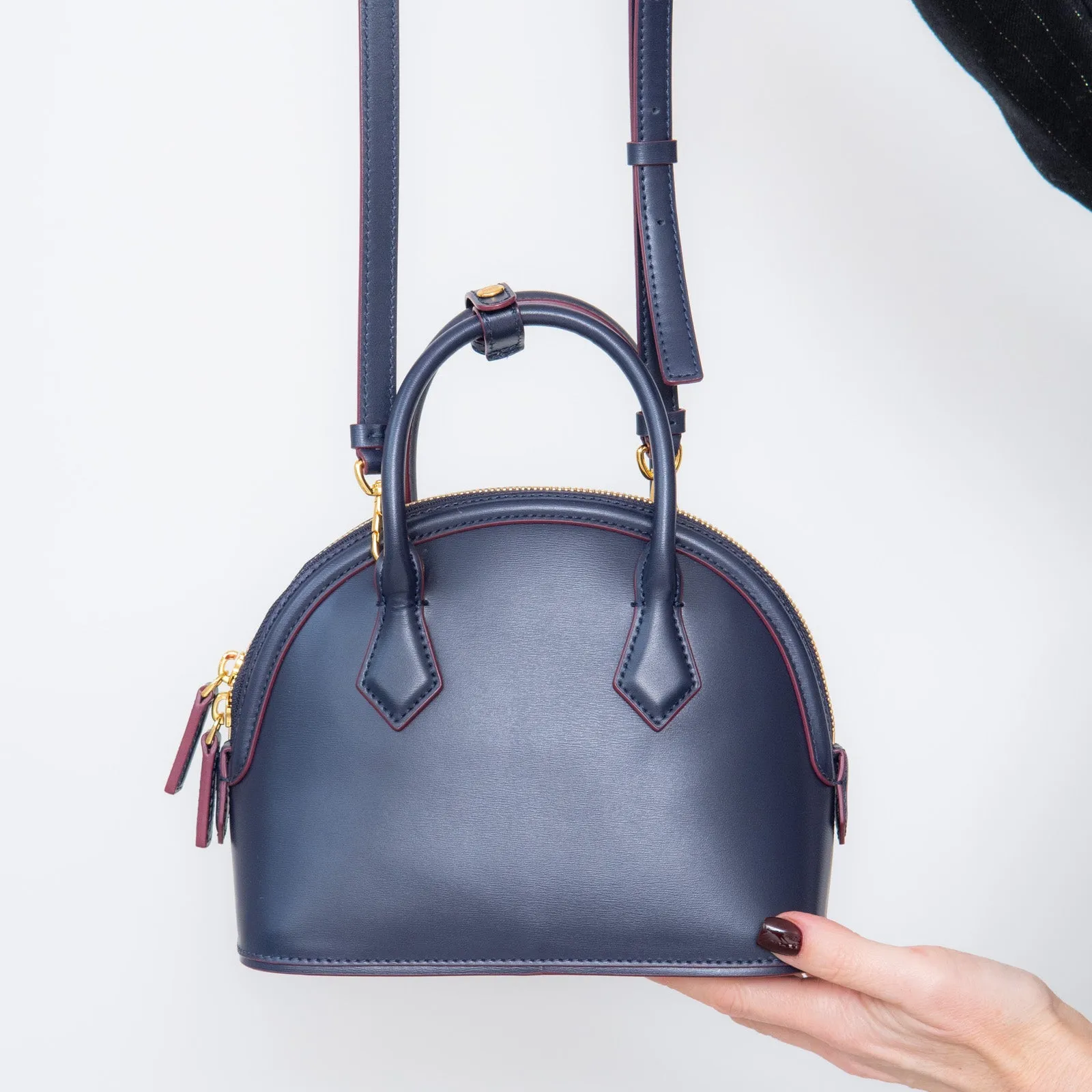 MCM Navy Leather Bag