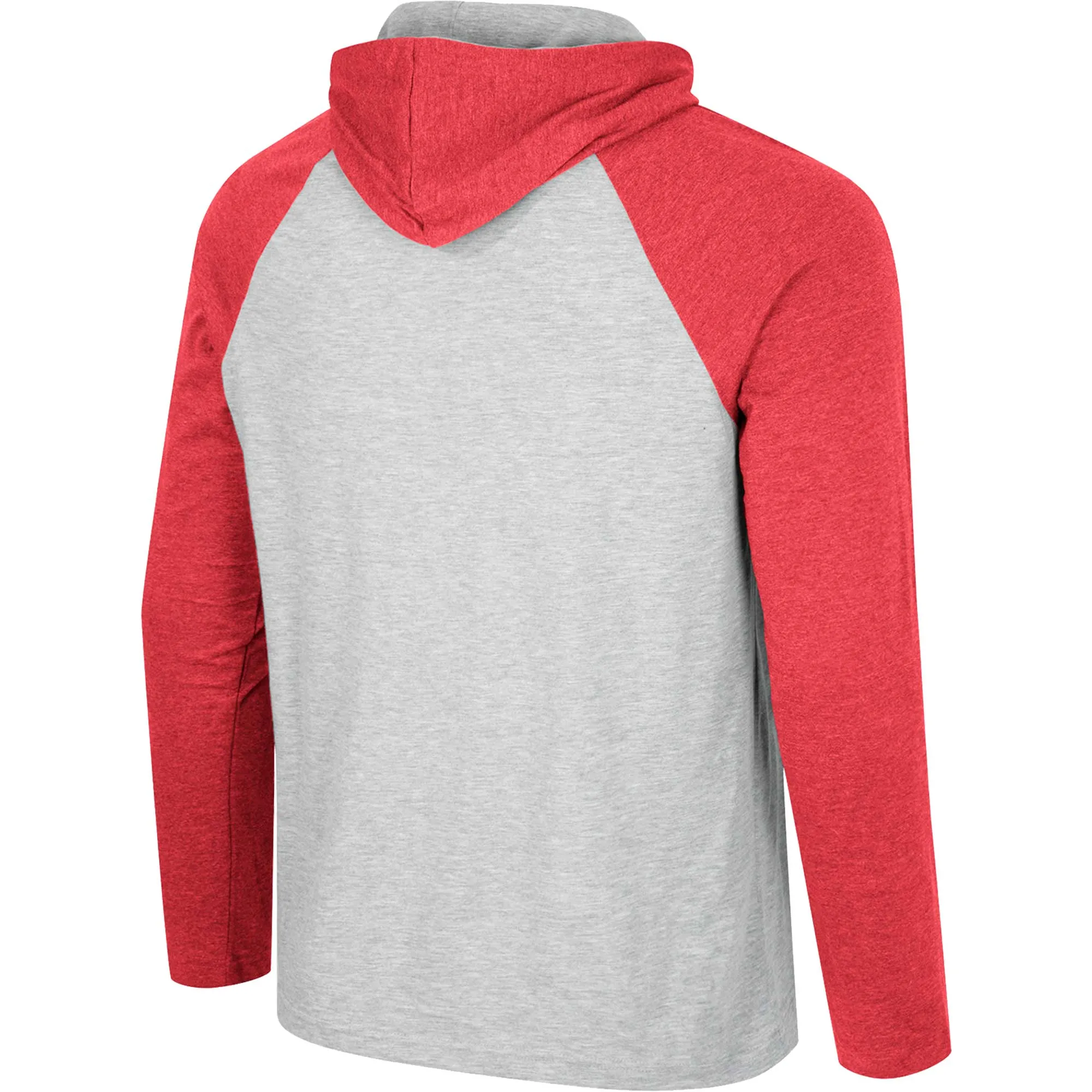 Men's Colosseum  Heather Grey Arkansas Razorbacks Hasta La Vista Raglan Hoodie Long Sleeve T-Shirt