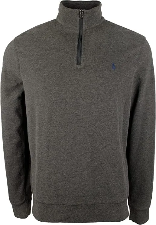 Men's Luxury Jersey Quarter-Zip Pullover-GY-Small