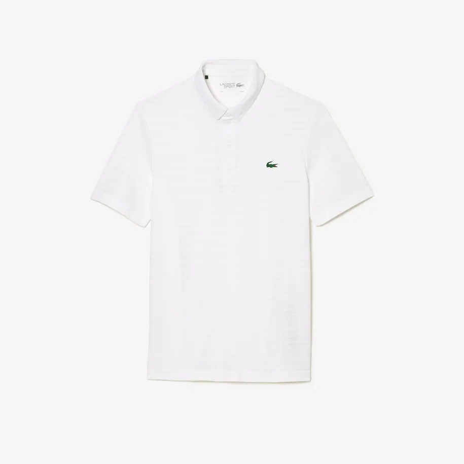 Men's Sport Textured Breathable Golf Polo White