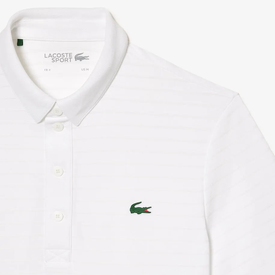 Men's Sport Textured Breathable Golf Polo White