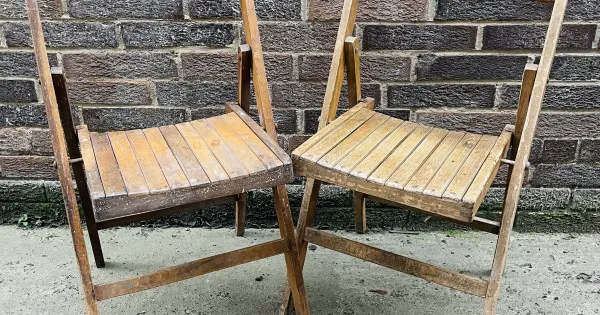 MILITARY PROP HIRE - WW1 WW2 British wooden folding  chair