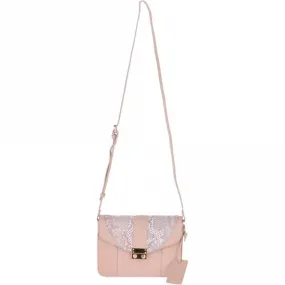 Mini Cross Body Bag With Snake Print Blush  -  62242