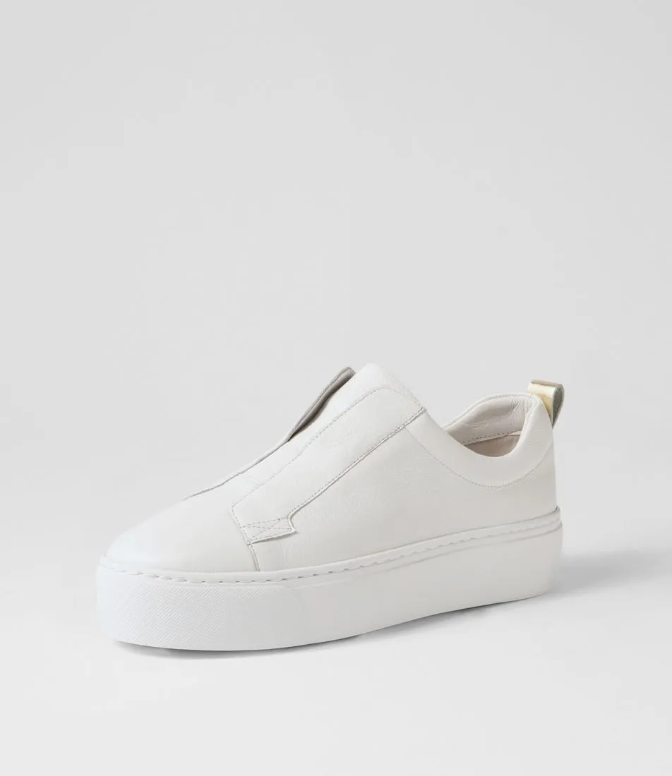 MOLLINI Cannes White Gold Leather Sneakers