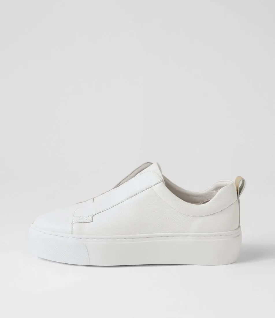 MOLLINI Cannes White Gold Leather Sneakers