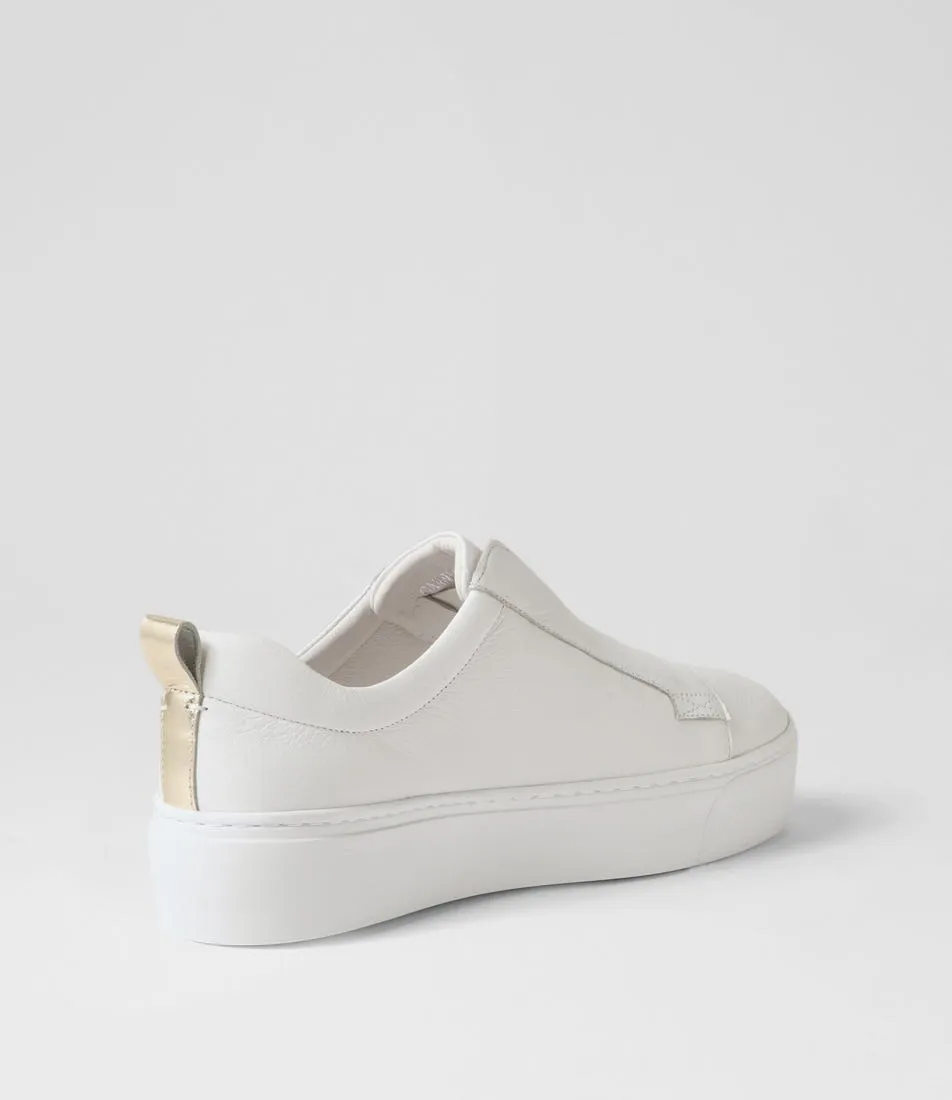 MOLLINI Cannes White Gold Leather Sneakers