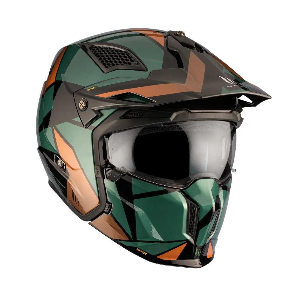 MT Streetfighter S P1R Helmet - Black/Green/Gold