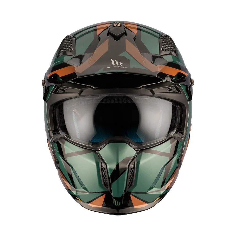 MT Streetfighter S P1R Helmet - Black/Green/Gold