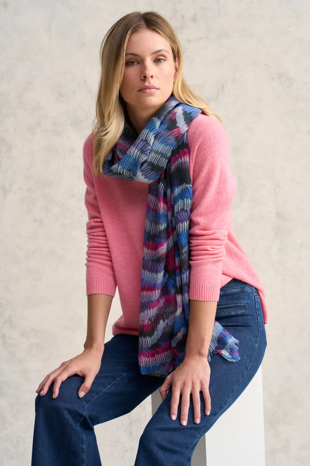 Multi Colour Line Wool Scarf