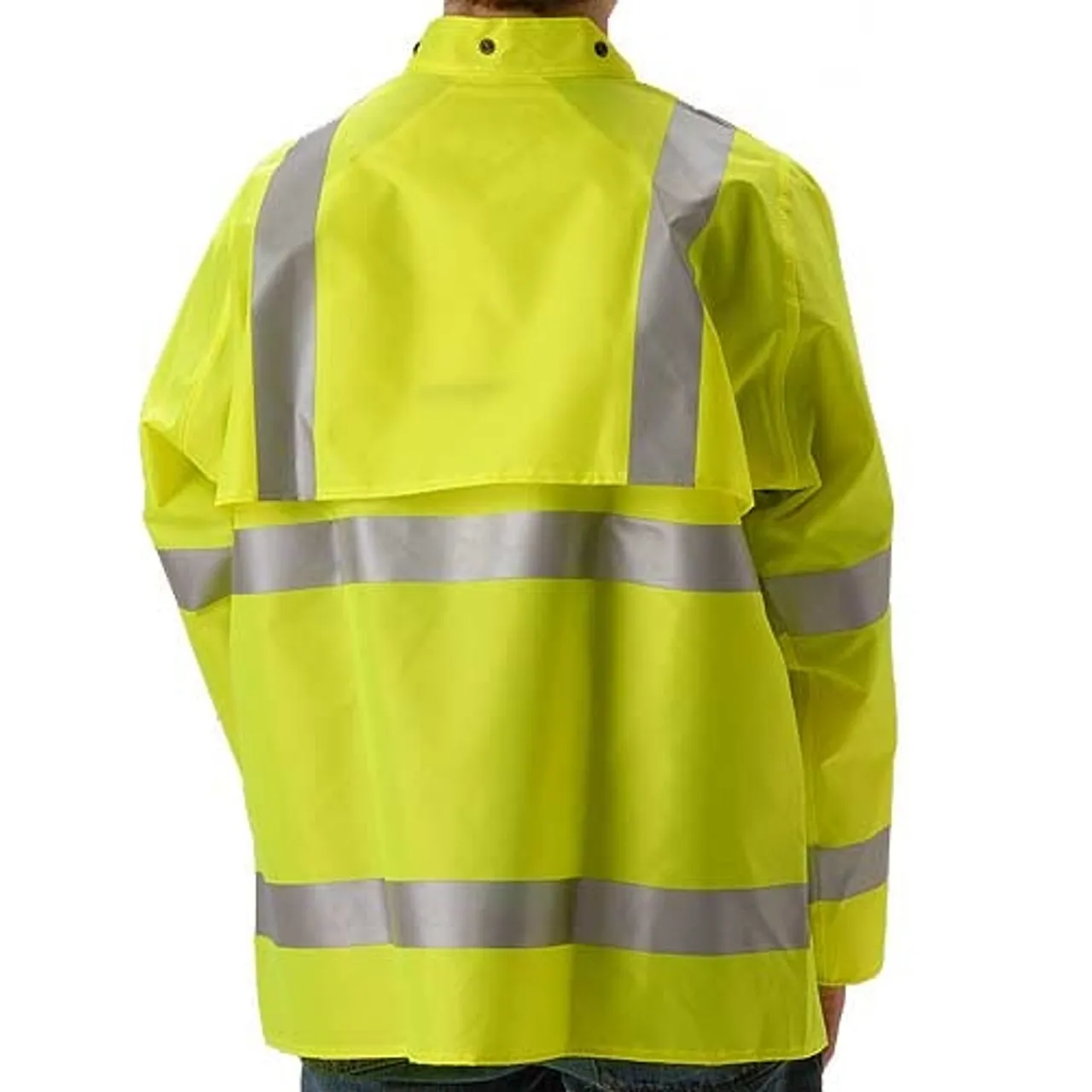 NASCO Class 3 Hi Vis WorkLite Made in USA Rain Jacket with D-Ring Access 80JF