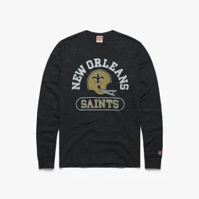 New Orleans Saints Throwback Helmet Long Sleeve Tee