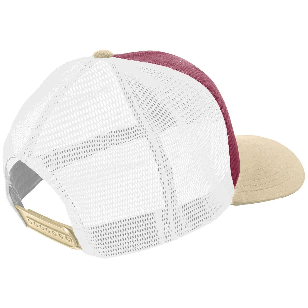 Nike Men's Florida State Seminoles Fear the Spear Helmet Patch Adjustable Rise Structured Trucker Cap - Garnet/Vegas Gold/White