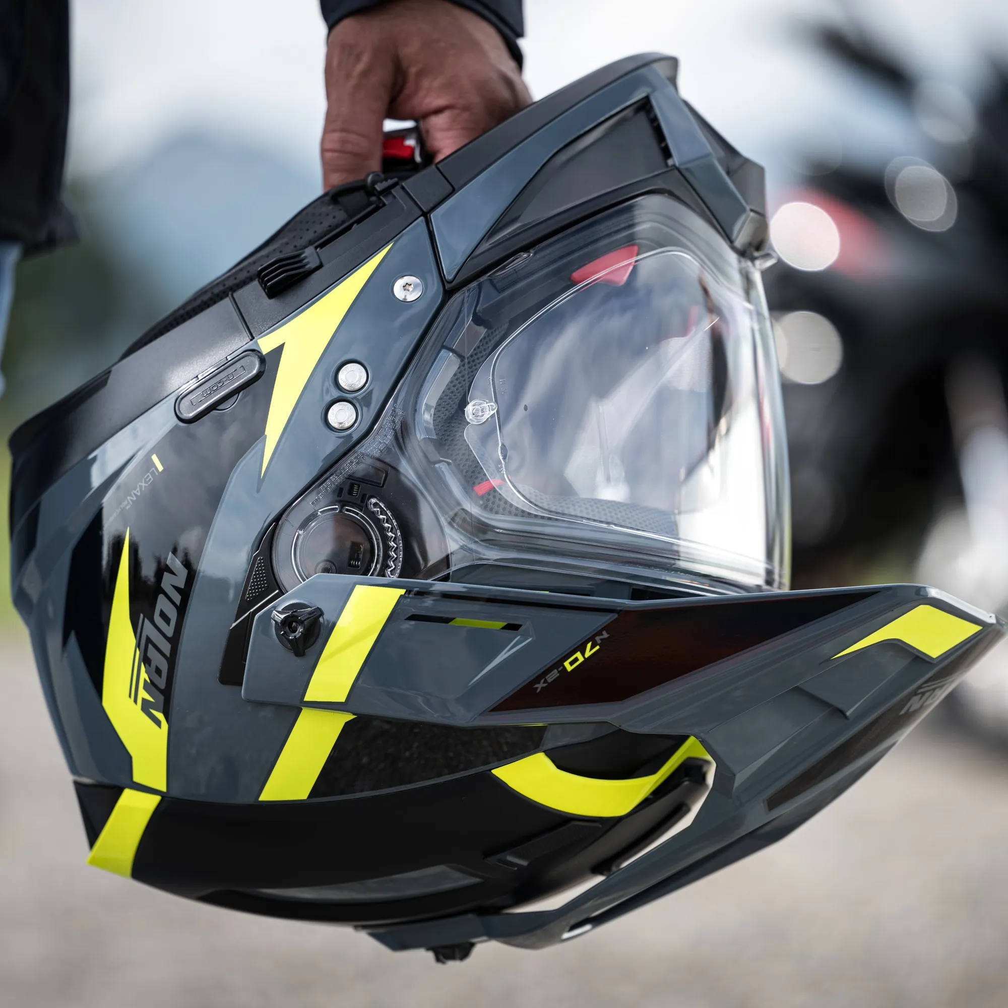 Nolan N70-2 X Skyfall Helmet - Slate Grey/Yellow