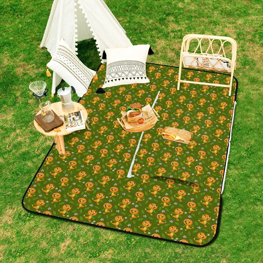 Orange Bird Zipper Picnic Mat