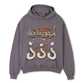 ORANGE PAINT HOODIEE Pigment Grey Oversized Hoodie.