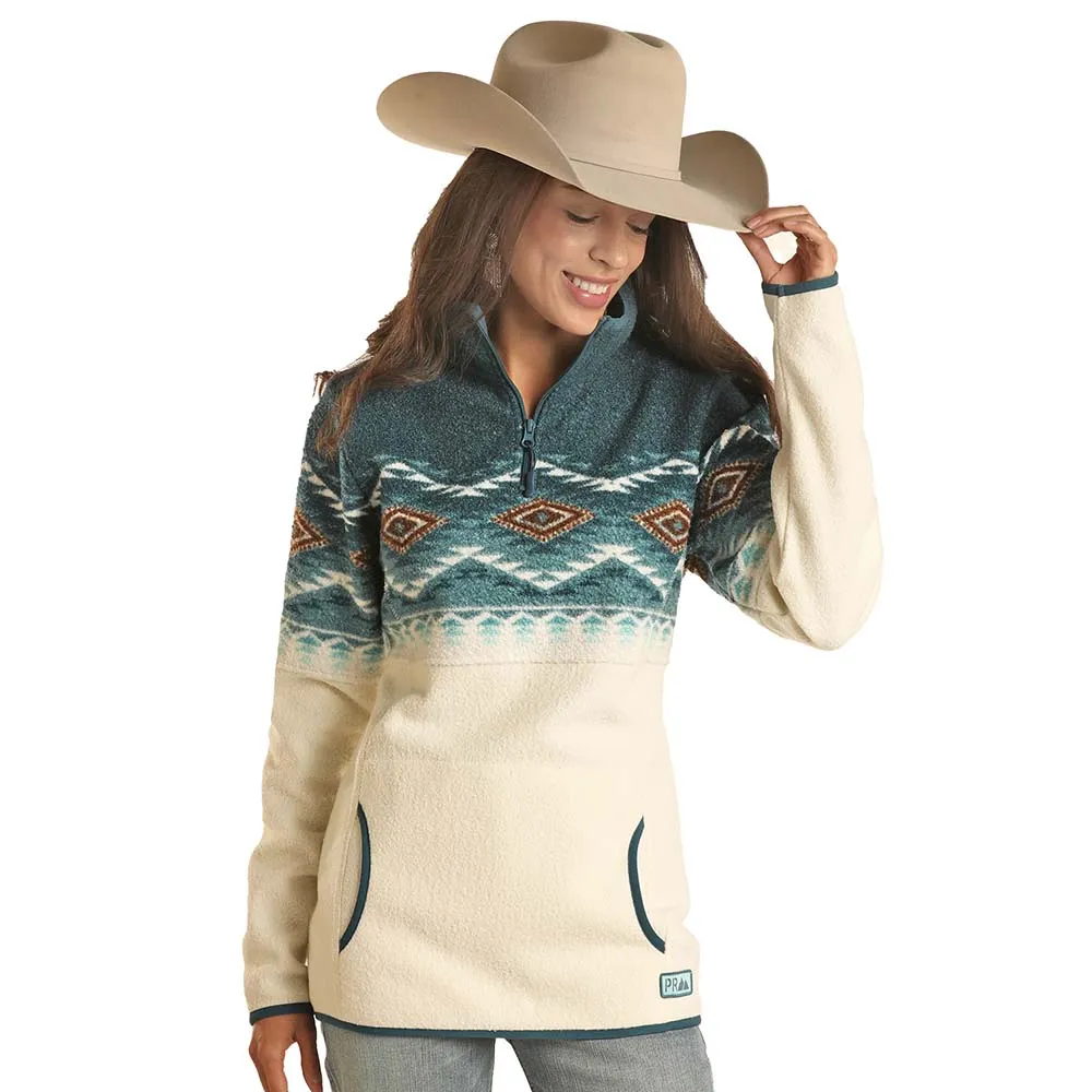 Panhandle Aztec Border Pullover Caribbean