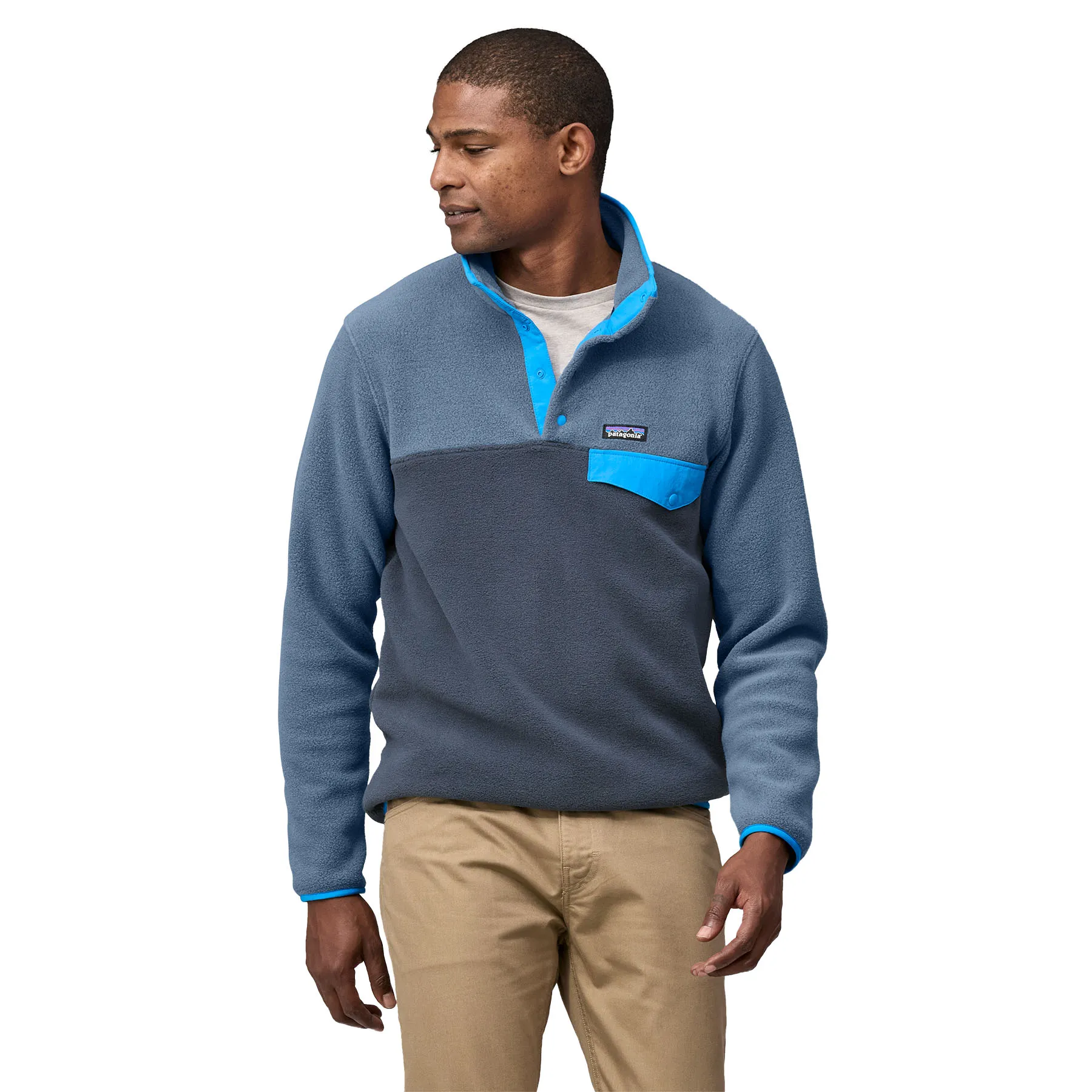 Patagonia Men's Lightweight Synchilla Snap-T Fleece Pullover Smolder Blue | Buy Patagonia Men's Lightweight Synchilla 